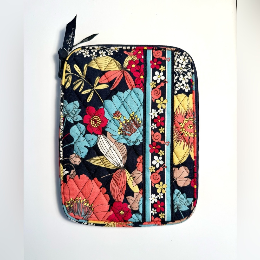 Vera Bradley Quilted Tablet Case in Black, Yellow, Turquoise & Coral